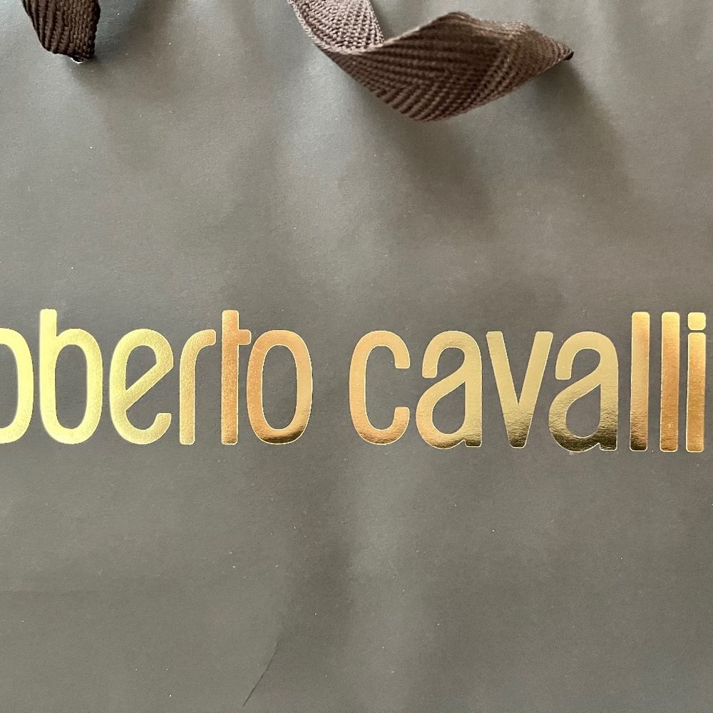 Roberto Cavalli 2 Brown & Gold Shopping Tote Bag Shoes Frame